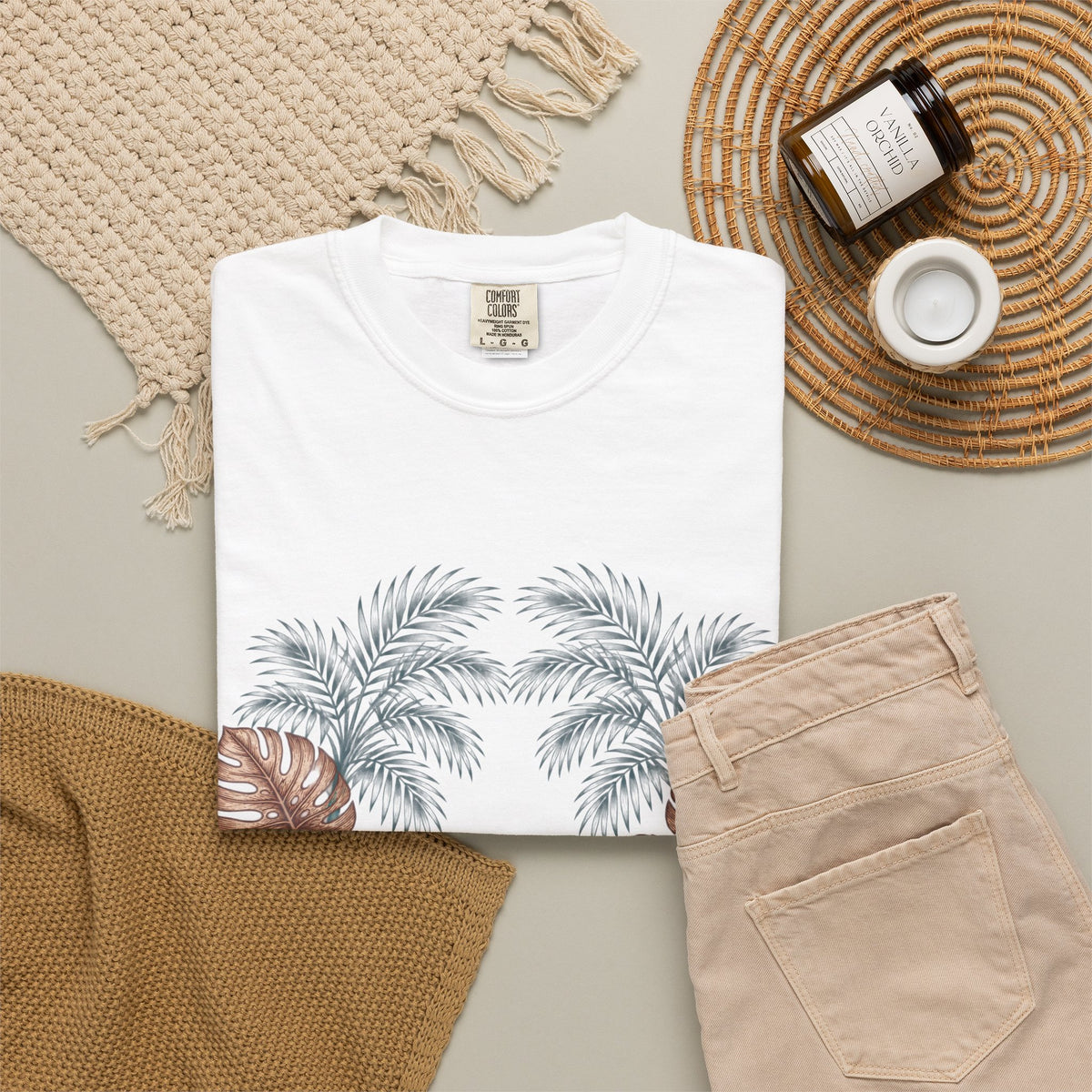 Hippie Roots Floral Palm Graphic T-Shirt