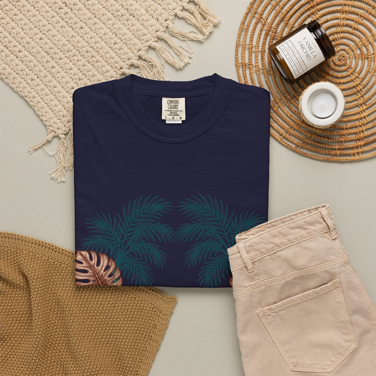 Hippie Roots Floral Palm Graphic T-Shirt
