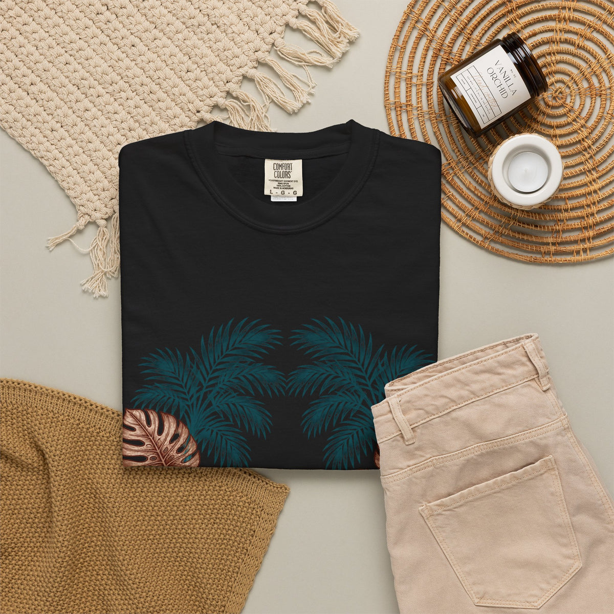 Hippie Roots Floral Palm Graphic T-Shirt