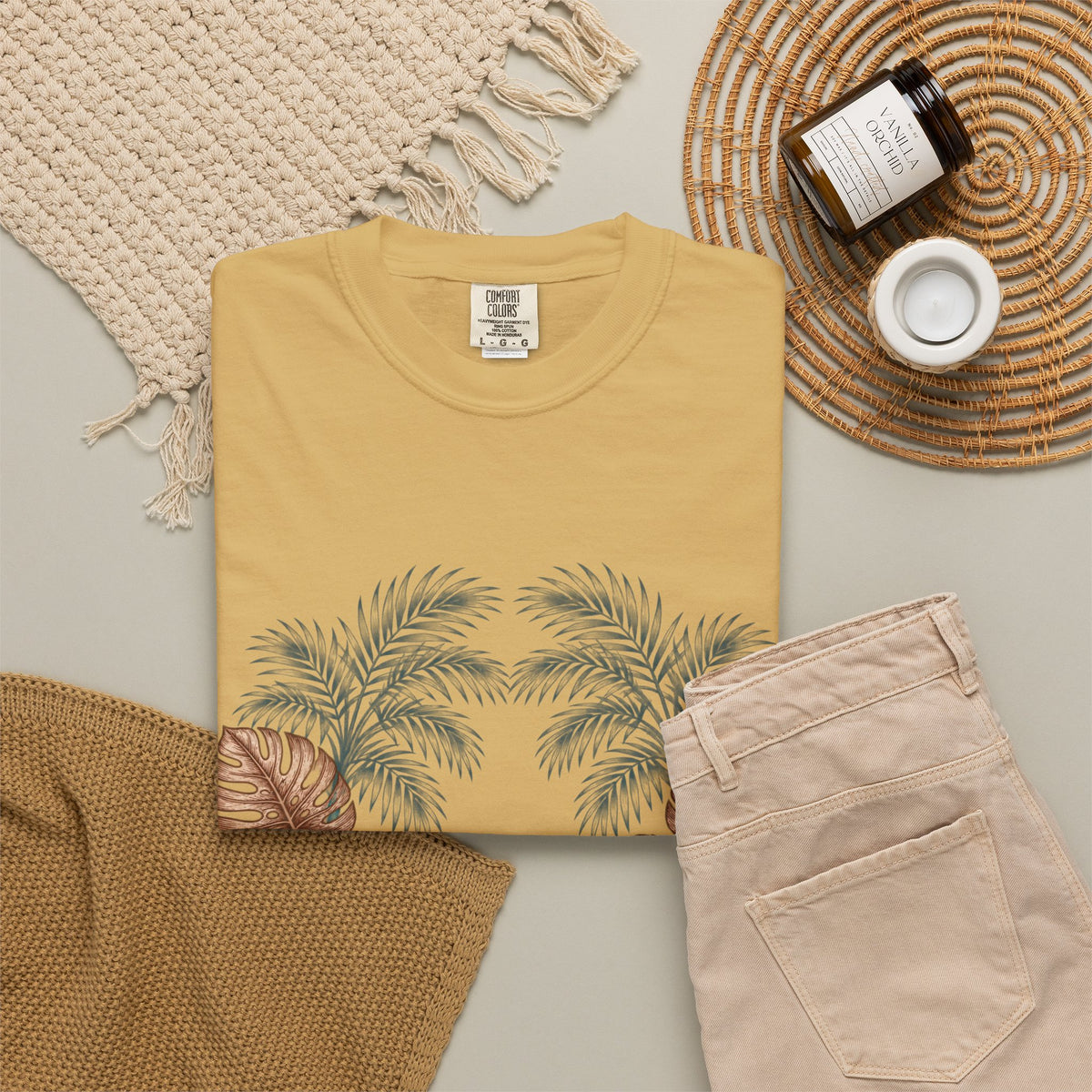 Hippie Roots Floral Palm Graphic T-Shirt