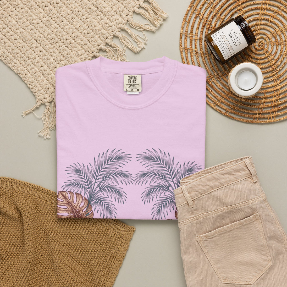 Hippie Roots Floral Palm Graphic T-Shirt