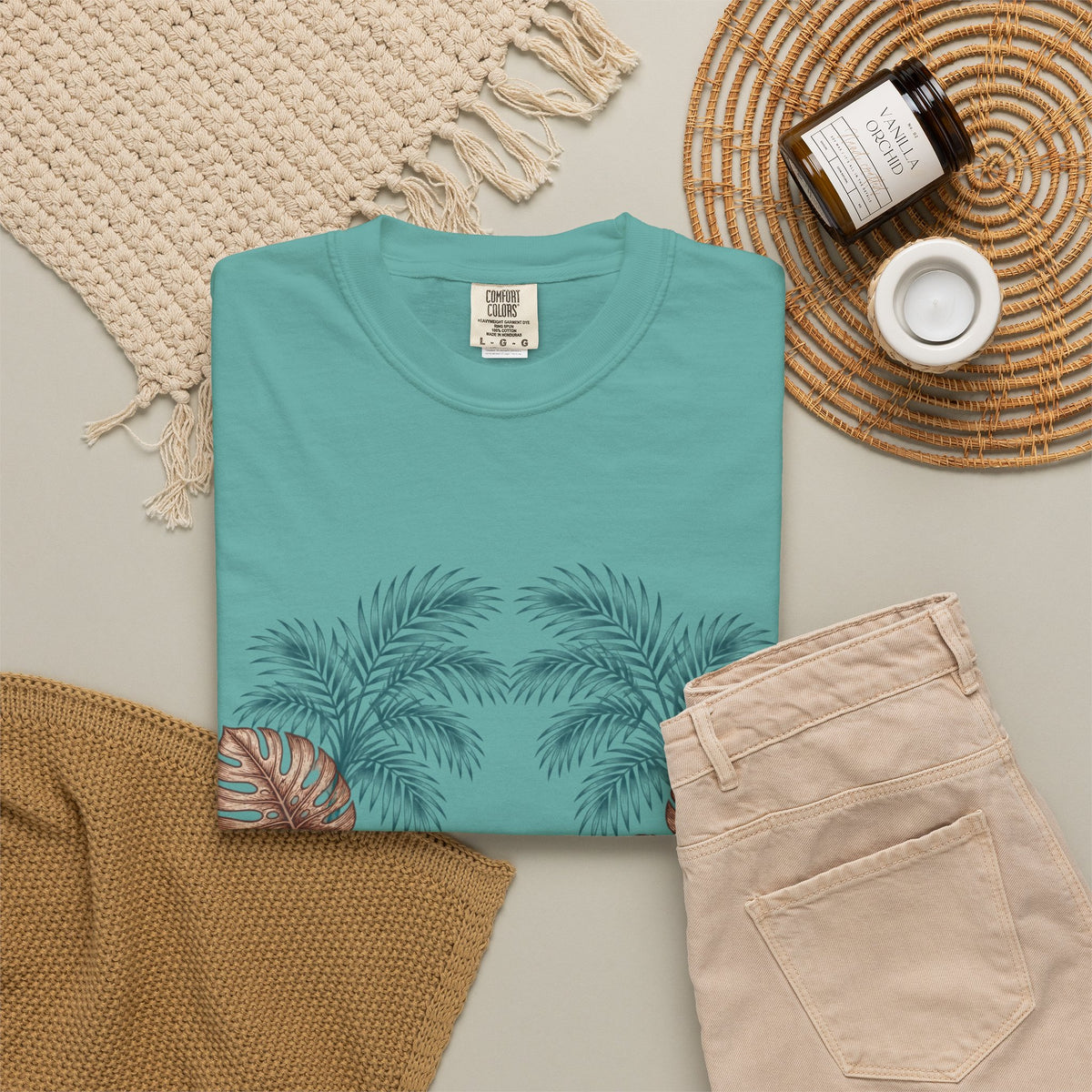 Hippie Roots Floral Palm Graphic T-Shirt