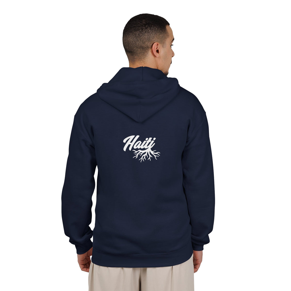 Floral Hamsa Hand Design Full Zip Hoodie, Front and Back Print