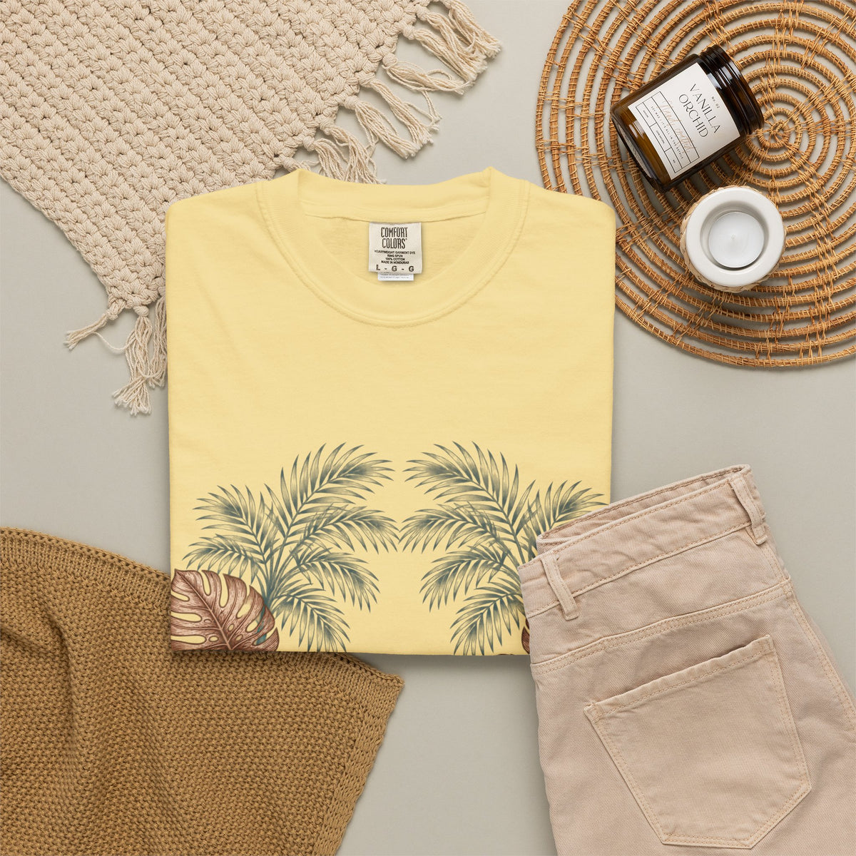 Hippie Roots Floral Palm Graphic T-Shirt
