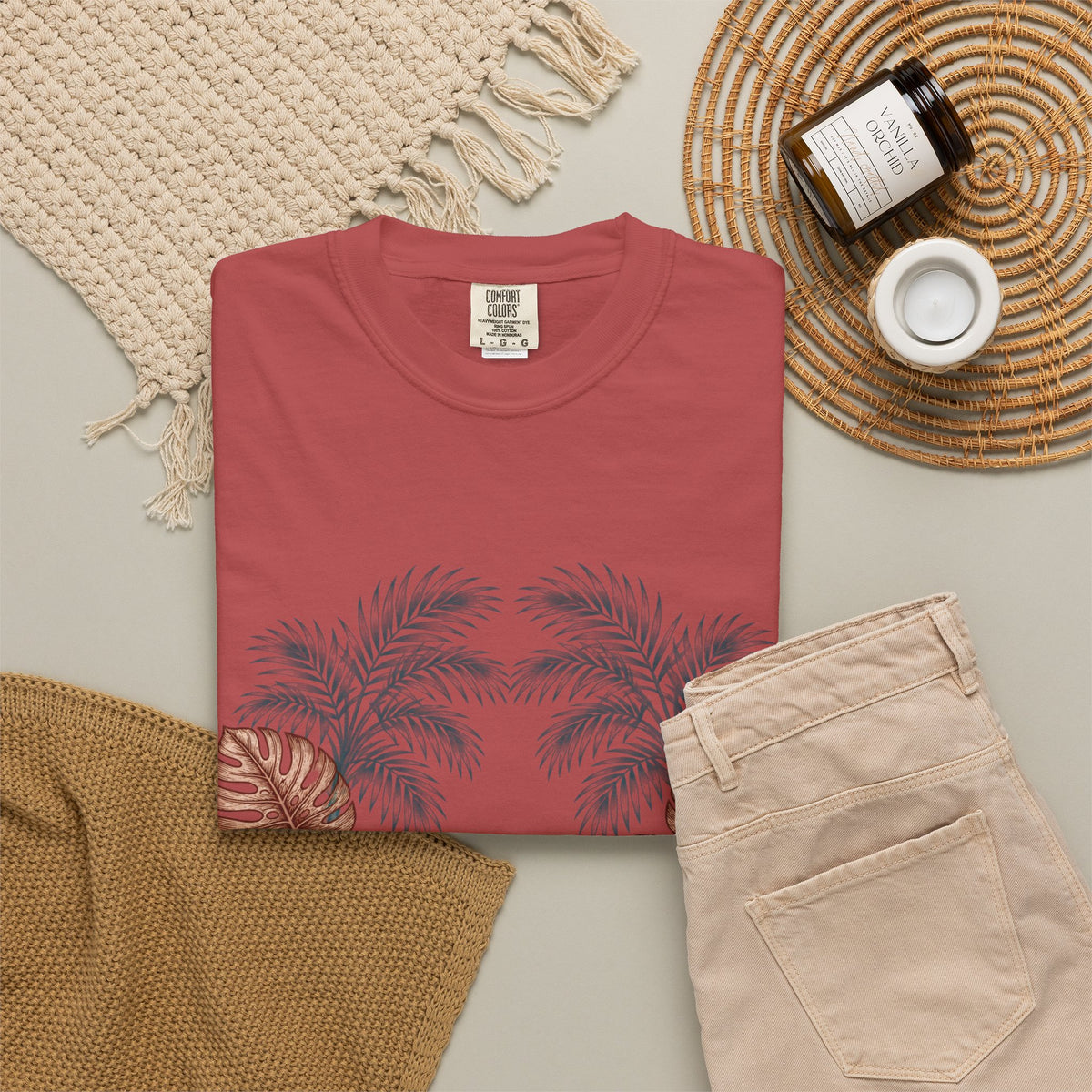 Hippie Roots Floral Palm Graphic T-Shirt