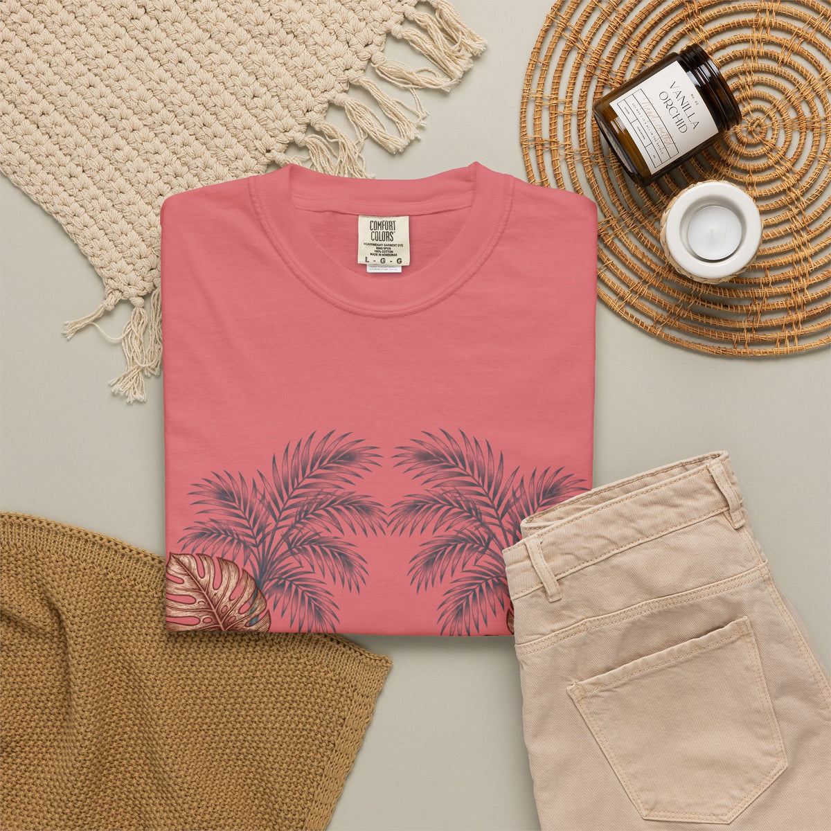 Hippie Roots Floral Palm Graphic T-Shirt