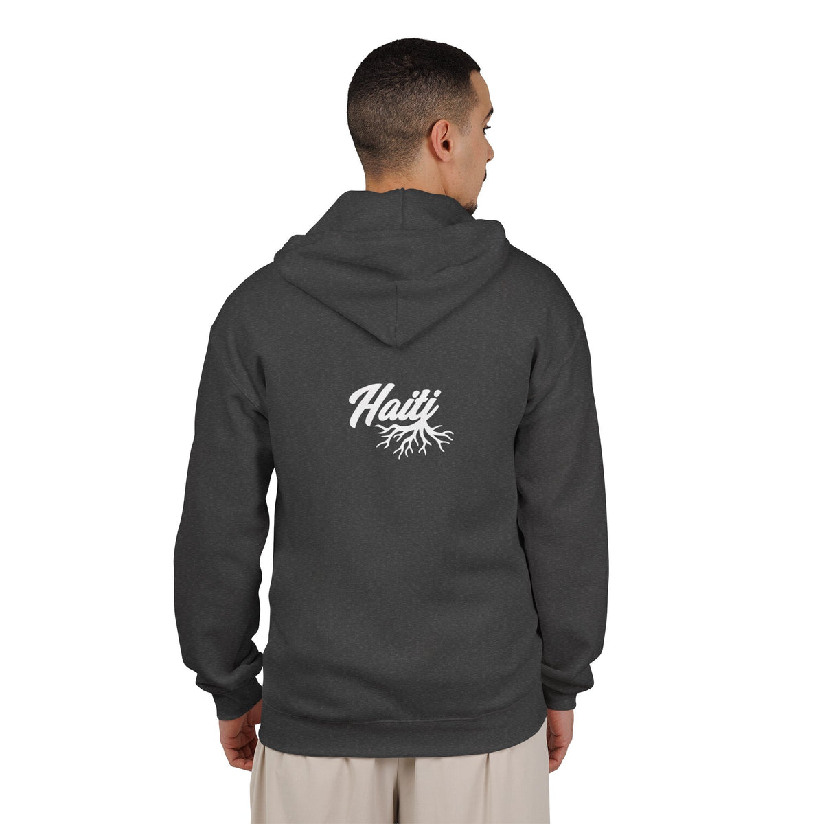 Floral Hamsa Hand Design Full Zip Hoodie, Front and Back Print