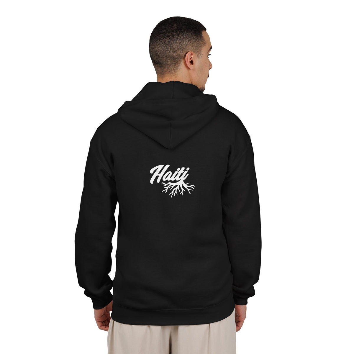 Floral Hamsa Hand Design Full Zip Hoodie, Front and Back Print