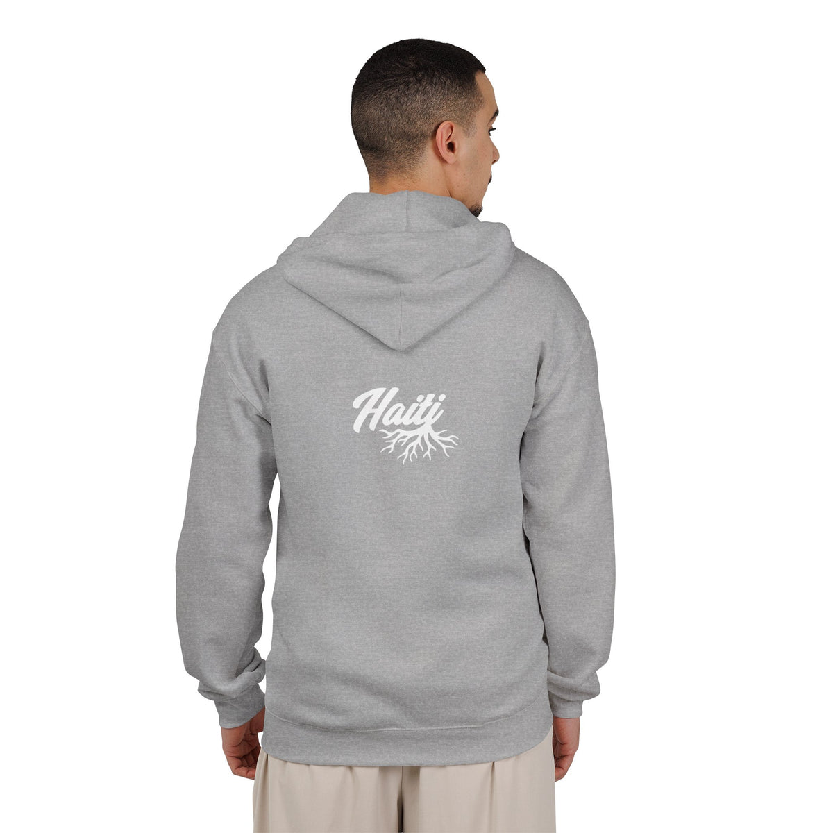 Floral Hamsa Hand Design Full Zip Hoodie, Front and Back Print