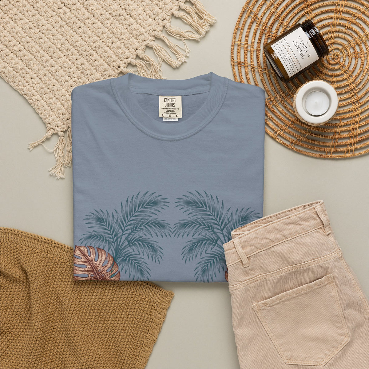 Hippie Roots Floral Palm Graphic T-Shirt